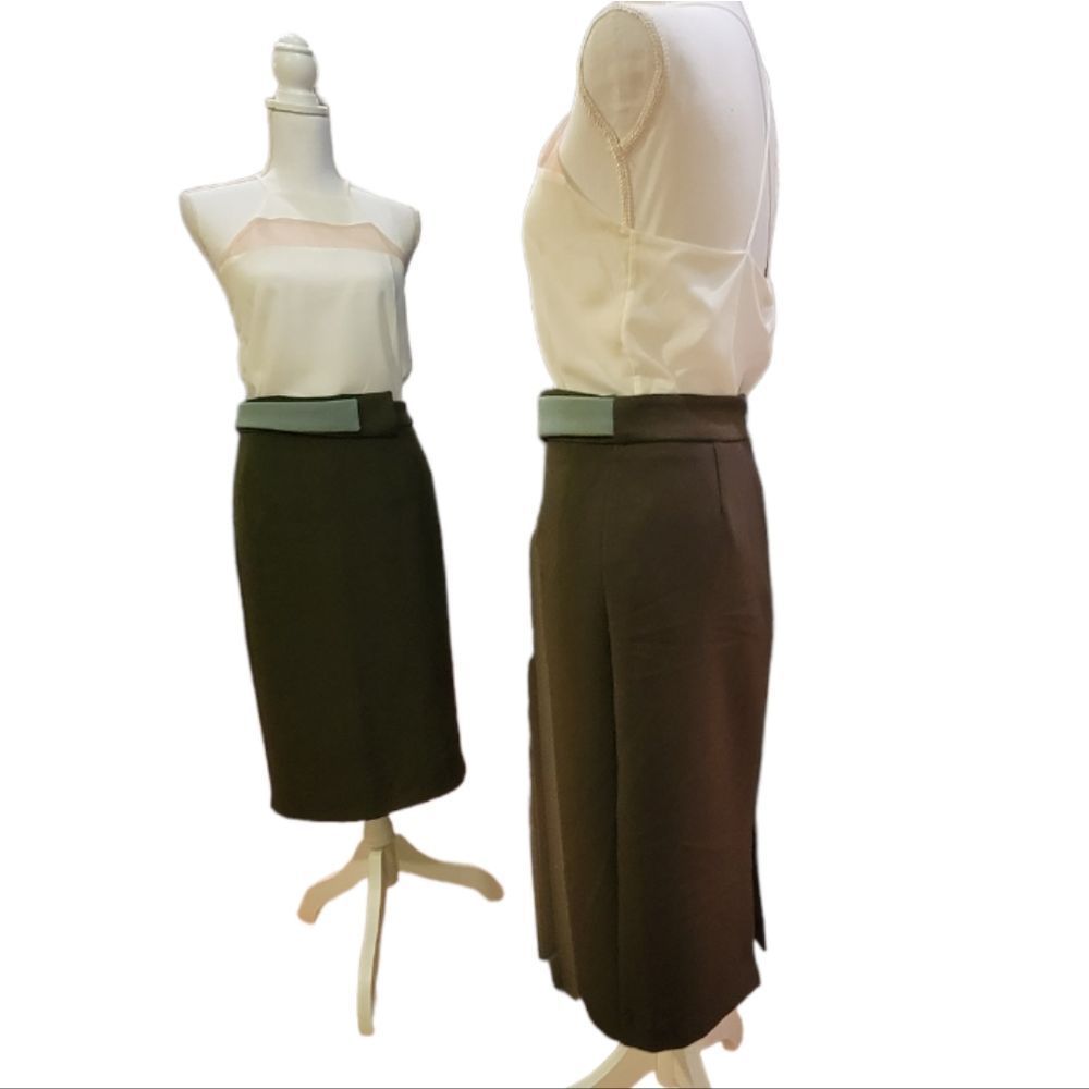 Eva Mendes/New York & Company (NY&Co) Olive/Green Pencil Skirt, 0, NWOT - Picture 5 of 15